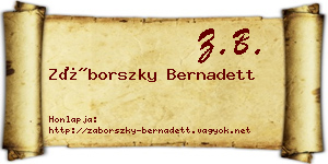 Záborszky Bernadett névjegykártya