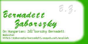 bernadett zaborszky business card